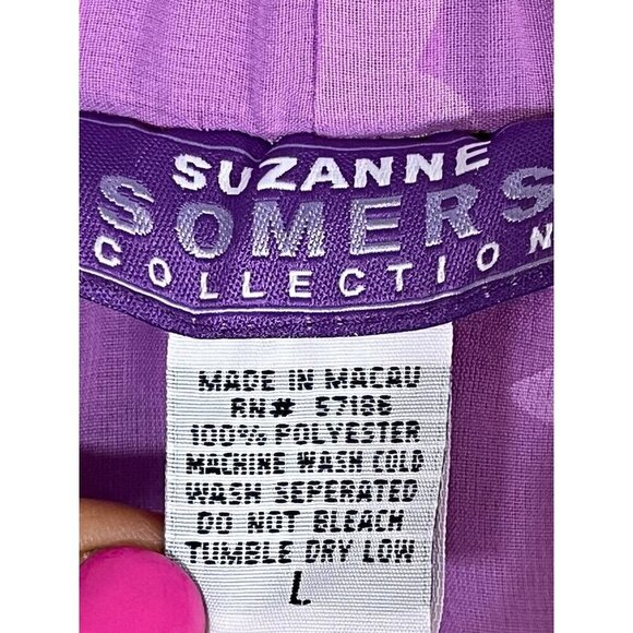 Suzanne Somers Floral Burnout Skirt L Purple Flowy Feminine Preppy Euro Summer - Picture 2 of 9